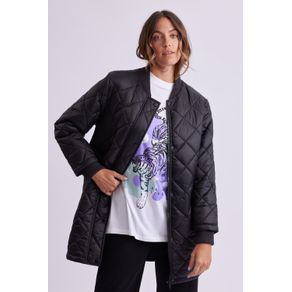 CAMPERA DE ABRIGO LARGA NEGRO BAS MUJER CAMPERA ABRIGO LARGA NEGRO: S