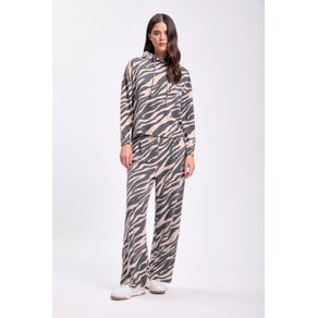 PANTALÓN TEJIDO ESTAMPADO BEIGE:XS