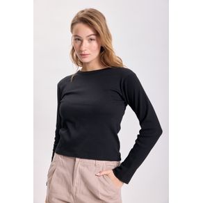 REMERA RIB M/L NEGRO:M