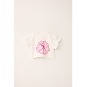 CAMISETA MANGA CORTA VOLADO APLIQUE BLANCO CAMISETA M/C VOLADO APLIQUE BLANCO:12/18
