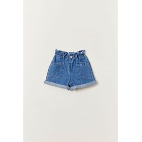 SHORT JEAN PAPER BAG  AZUL MEDIO BAS BEBE NENA SHORT JEAN PAPER BAG AZUL MEDIO::3/6m